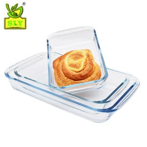 Pyrex borosilicate 3piece set glass baking tray 1.6+2.2+3.0L baking dish