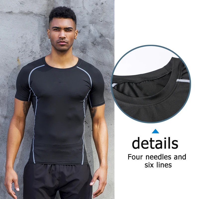 quality design your own fitness wear spandex compression wear sport running shirt