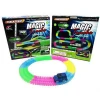 rainbow color electric stunt glow in dark slot race car toy track for luminous track car with flash