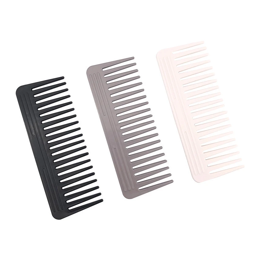 Ready To Ship Custom Logo Wide Tooth Barber Use Plastic Hair Detangling Comb
