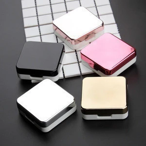 reflective Cover contact lens case with mirror color contact lenses case Container cute Lovely Travel kit box Women
