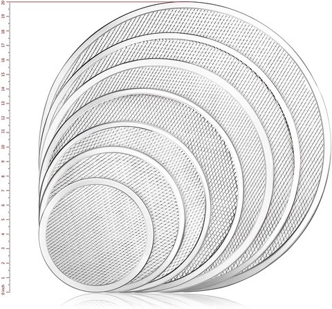 Restaurant-Grade Baking Nonstick Bakeware Silver Sturdy Auminium Round Pizza Tools Mesh Pizza Screen With Hole