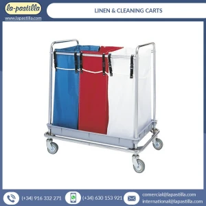 Rich Quality Hospital Linen &amp; Cleaning Hospital Carts with Plastic Push Handle Base