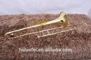 Roffee Musical Brasswind Instrument Gold Lacquer Alto Bb Trombone