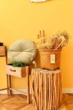Round Cushion Small Fresh Pumpkin Velvet Pillow Throw Cushion Office Waist Pillow Sofa Pillow