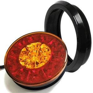 Round LED Truck/Trailer RV Lights Mini-Reflex Faceted 16 Diodes Led running  Tail Brake  and Turn Signal Lights