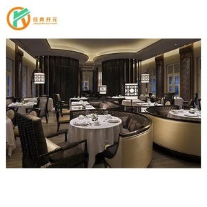 RT-106 High quality modern 5stars hotel wooden restaurant table round booth seating dining room furniture set