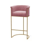 SAWA 2020 Modern Bar Stool Seat Hight Chair with Metal Base Legs