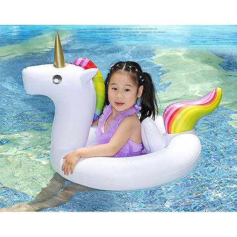 Sequin Unicorn PVC cartoon baby swimming circle inflatable childrens animal swimming circle