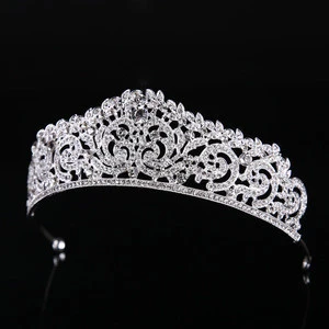 Shiny Crystal Rhinestones Bridal Headpiece Wedding Miss World Tiara Crown for women