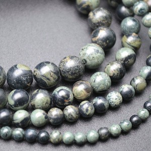 Shiny Green Kambaba Jasepr Stone Round Loose Beads Frosted Gemstone Beads