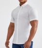 Short Sleeve Stretch Muscle Fit Men Sportswear Athlete Mens  Shirts