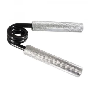Silver Anodized Knurling Handle Aluminum Heavy Hand Grips Carpal Strengthen Muscle Finger Gripper