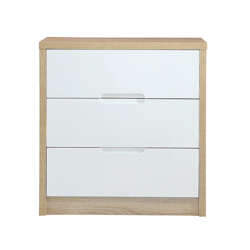 Simple environmental protection locker three drawer bedroom cabinet wooden plate three drawer bedside table