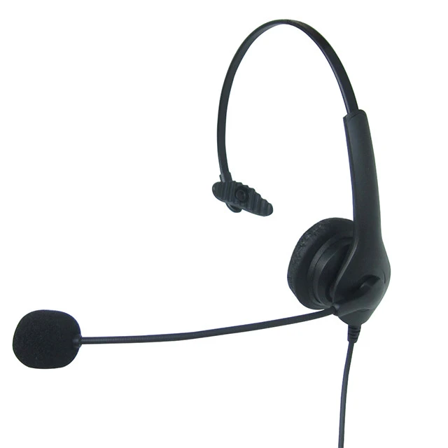 Single Ear Microphone Call Center Communication Headset Headphone with Flexible Mic and Soft Ear Cotton