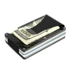 Slim Carbon fiber credit card holder Rfid Blocking metal money clip wallet
