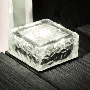 Solar Glass Ice Cube Waterproof Frosted Brick Rock Garden Brick Solar Buried Light
