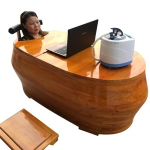 Solid surface rectangle wooden bath tub ofuro bath