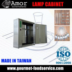 Space saving disinfection cabinet with powerful UV light