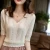 Import spring/Summer New Womens Mid-sleeve shirt V-neck trendy half knitwear short sleeve age-reducing loose thin from China