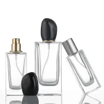 Square glass perfume bottle Two Styles Caps 30ml bottle perfume glass Clear glass perfume spray bottle