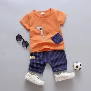 SS-821B 2Pcs Baby Clothing Sets Boys Summer Cotton Cute Aimals Newborn Toddler Clothes Top+Pant
