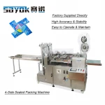 Stable & Reliable Automatic Four side Sealed Packing Machine Medical Rubber/Latex Gloves/KF94 Surgical Disposable Masks