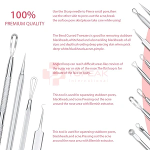 Stainless Steel Blackhead Acne Blemish Pimple Removal Needle / Women and Men Facial Care Skin Tools