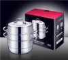 Stainless Steel Steamer Pot/ European Steam Boiler Hot Pot with Two Layer 28cm/30cm Cookware
