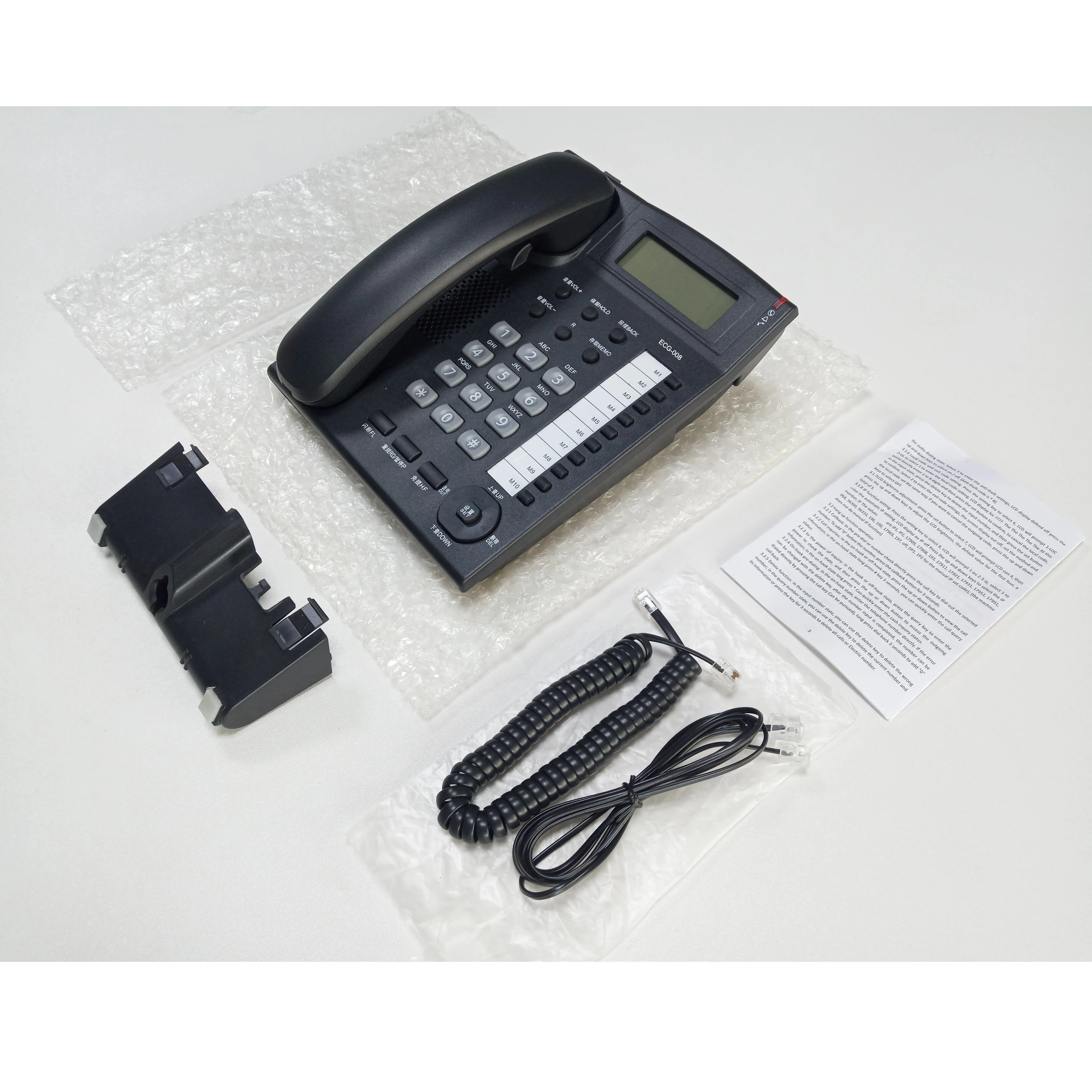 Stock Inventory Fixed Analog Caller ID Corded Telephone Set with Hands Free Speaker