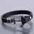Import Stocked Supply Custom Fashion Accessory, Silver Skull Natural Stone Bead Leather Bracelet from China