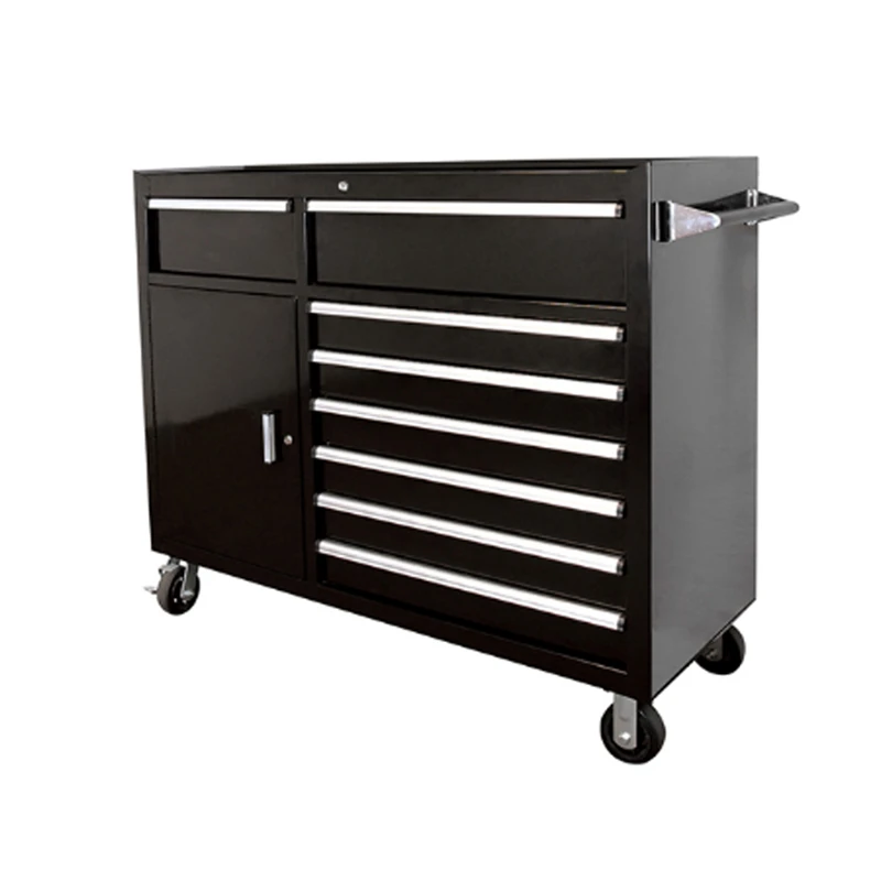 Storage auto-repair steel tool chest and rolling cabinet set workshop furniture with wooden top desk board