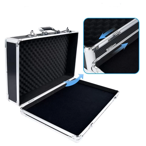 Sturdy Locking Aluminum Guitar Effect Pedal Case Portable Suitcase
