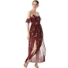 Summer boho casual print sexy cold shoulder maxi beach dress with slit