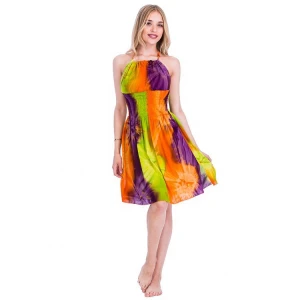 Summer Fashion Design women dress tie dye halter top dress casual summer dresses