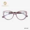 SW-0422 Popular color eye glasses frame cat style acetate eyewear & hight quality metal part temple spectacles