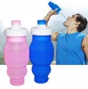 SZYF002 RDT Hot 520ml FDA BPA Free Kids Outdoor Flexible Silicone Folding Water Bottle Portable Collapsible Sports Water Cups