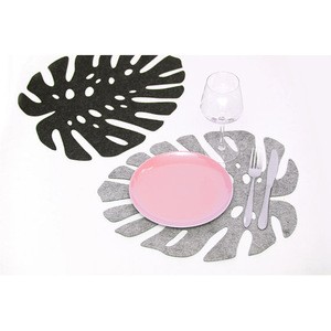 Top quality custom color leaf eco friendly felt placemat for kitchen dining accessories