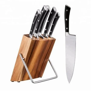 Top Quality Stainless Steel 5Cr15 Kitchen Knife Set With Wooden Block