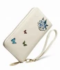 Top selling custom print flowers and butterfly wallets female phone wallet factory directly