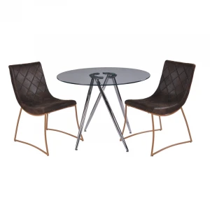 Top selling modern round restaurant home dining room tempered glass dining table