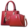 Trendy elegant shoulder bag tote 2 pieces pu leather crossbody women set handbags with pendant