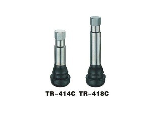 Tubeless car Snap-In Aluminium stem chromed tire valve TR413C TR414C