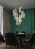 unique modern concise hotel stair dining room led acrylic paper pendant lamp lights hanging