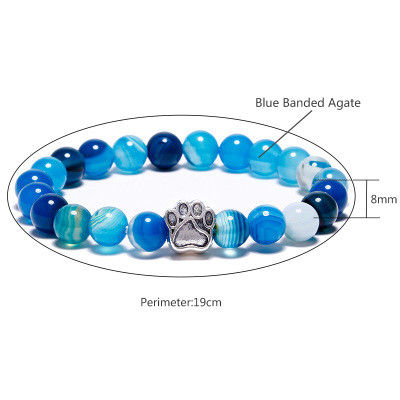 Unisex natural dog paw charm bracelet multitool beaded bracelet