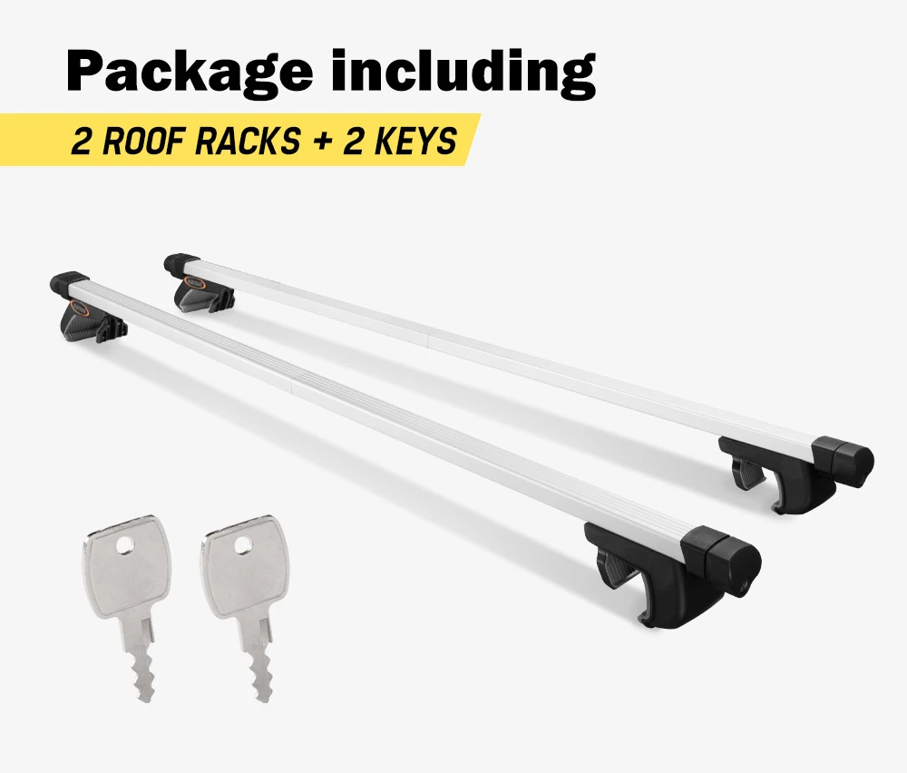 Universal Aluminum Adjustable Length Car Top Roof Rack Rail Cross Bars