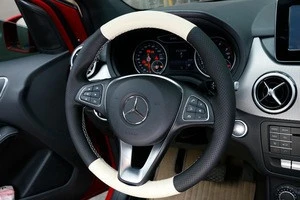 Universal Customized Comfortable Feeling Anti-slip PU/PVC Leather Hand Sewing Car Steering Wheel Cover With Needle & Thread