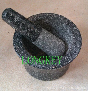 Vegetable Oil Cast iron Black Mortar &amp; Pestle with different style