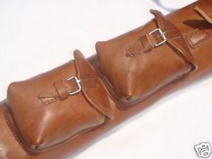 VINTAGE 100% REAL LEATHER GOLF CLUB  BAG - TWO POCKETS,