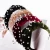 Import Vintage Twisted Faux Pearl Tie Beading Velvet Headband Headwear Hairband from China